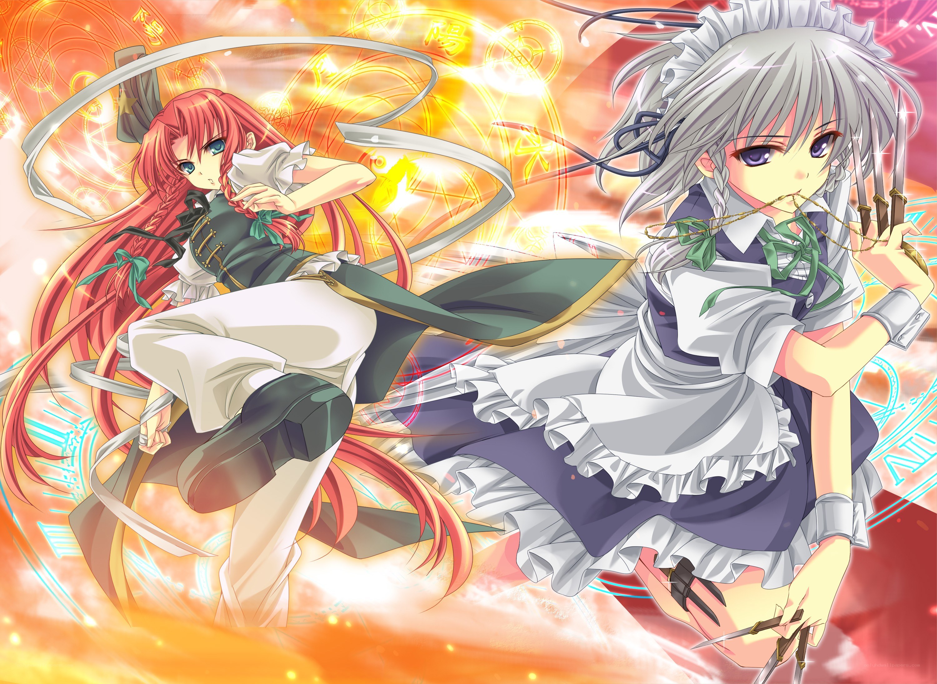 Two girls in magical combat