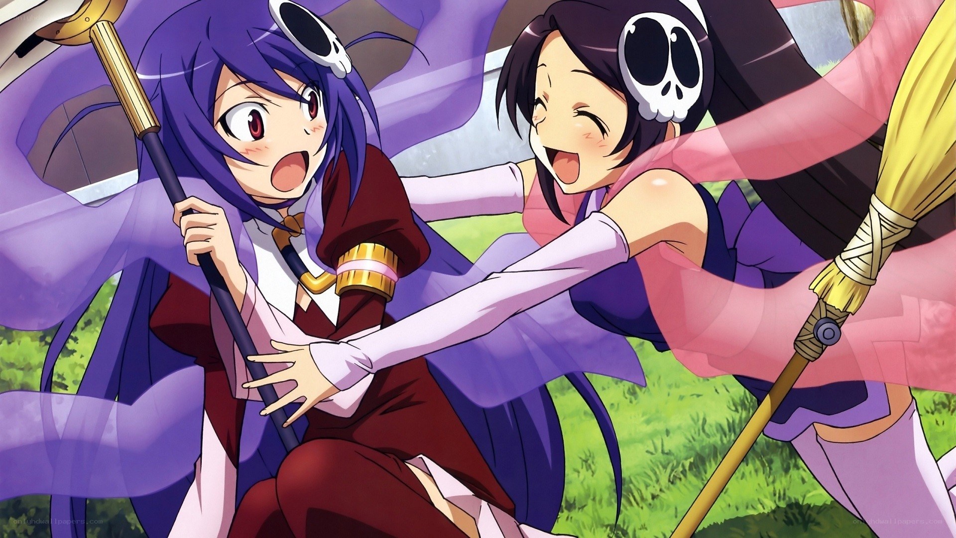 Two girls in magical costumes