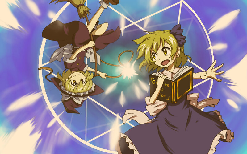 Two Girls in Magical Scene — Purple