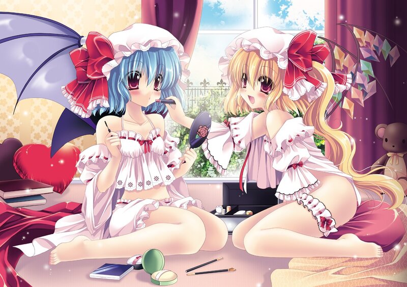 Two girls in maid outfits
