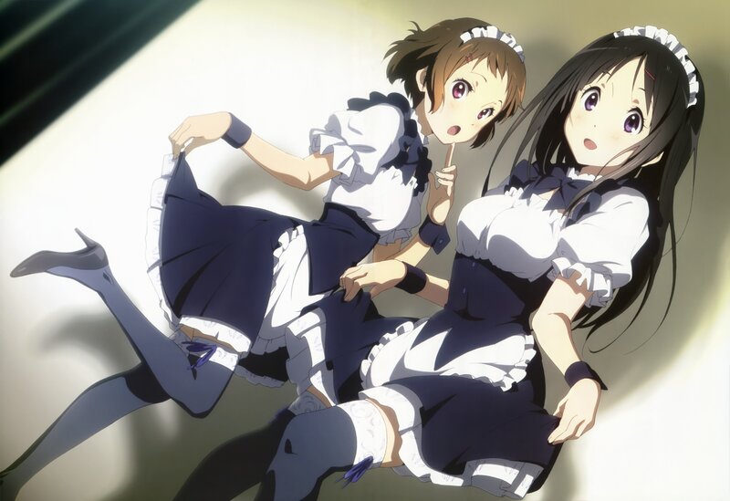 Two girls in maid outfits