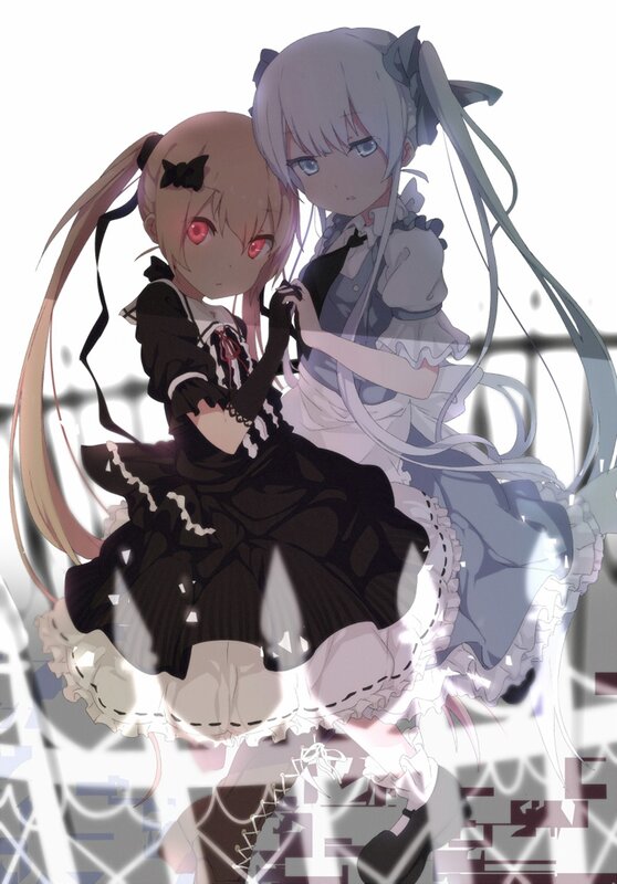 two girls in maid outfits