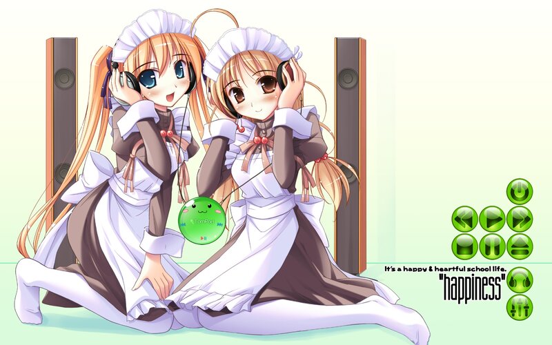 Two girls in maid outfits