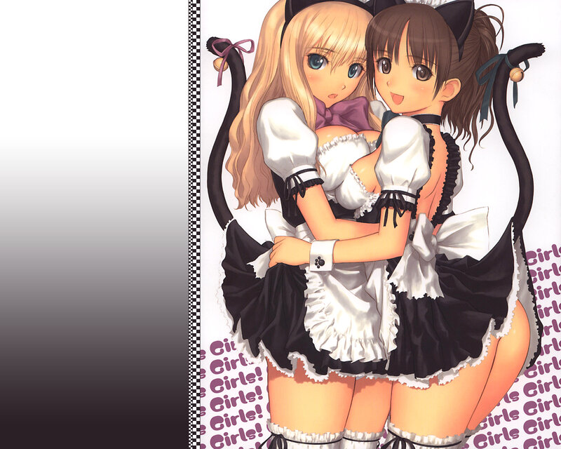two girls in maid outfits