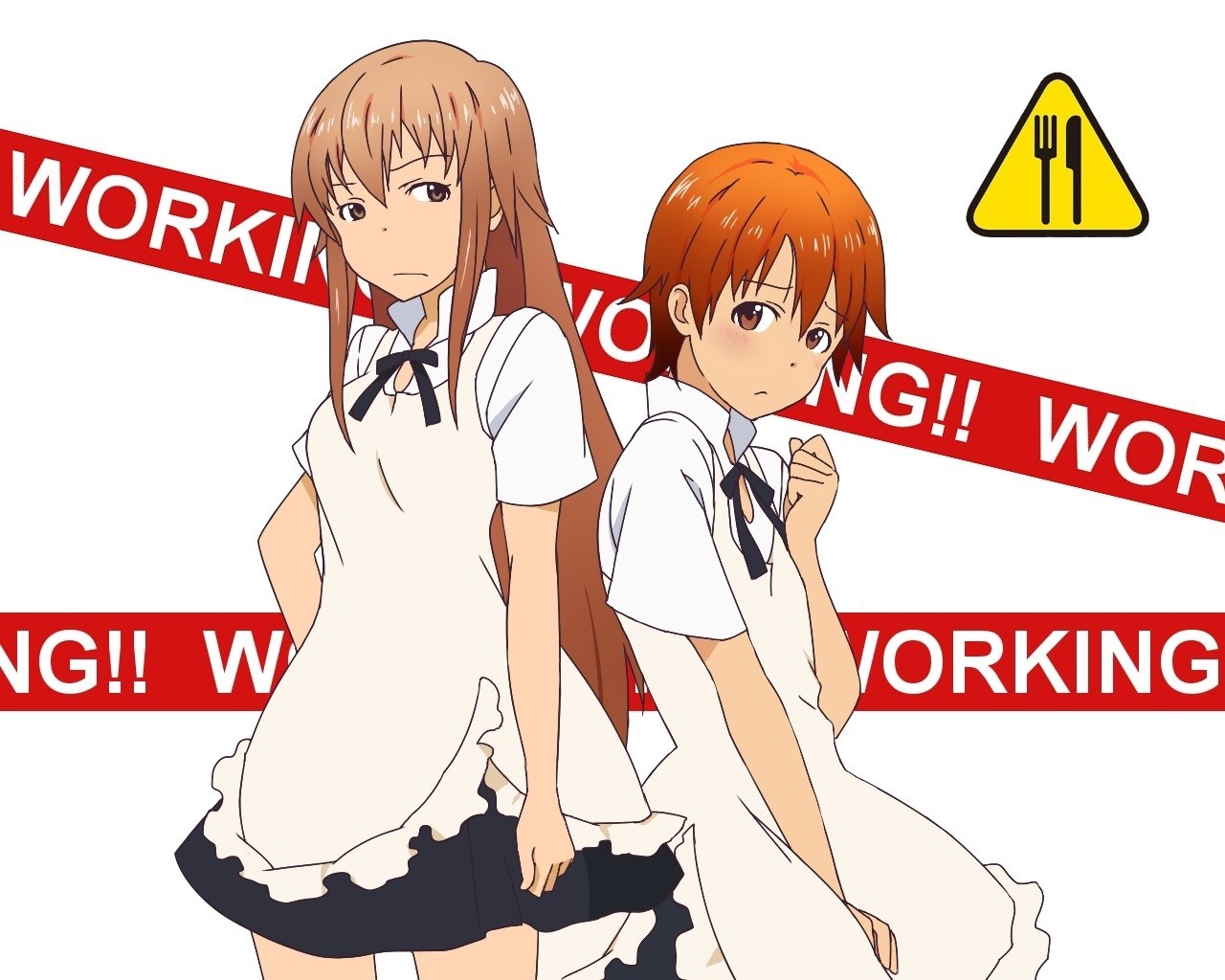Two girls in maid outfits