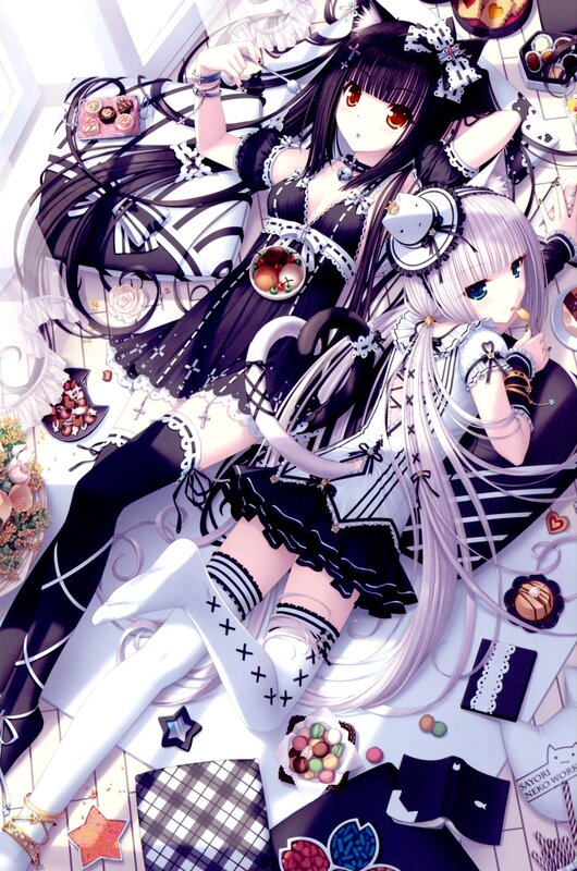 Two girls in maid outfits