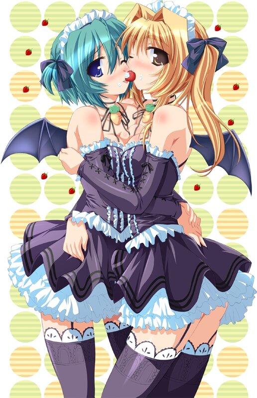 Two girls in maid outfits