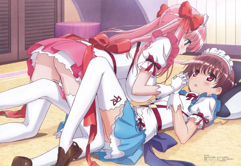 Two girls in maid outfits