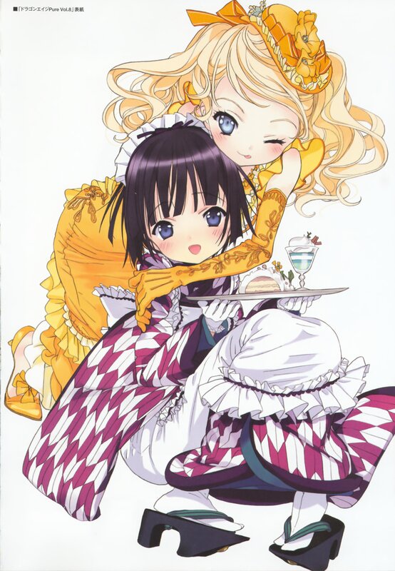 Two girls in maid outfits