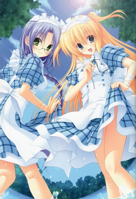 two girls in maid outfits