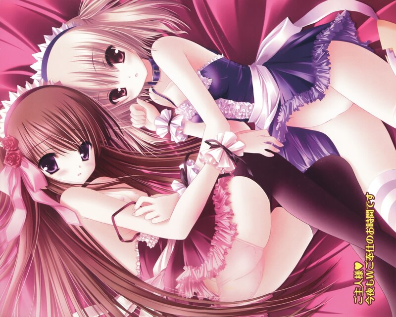 Two girls in maid outfits