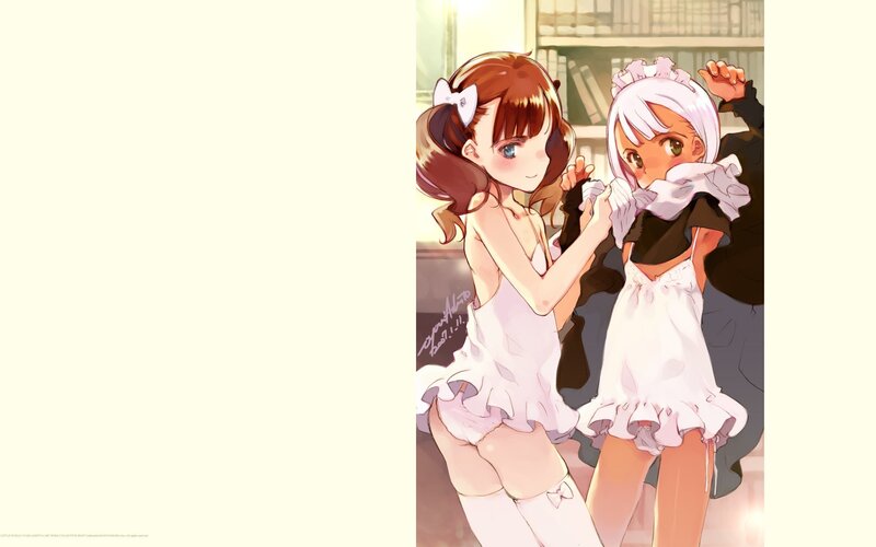 Two girls in maid outfits