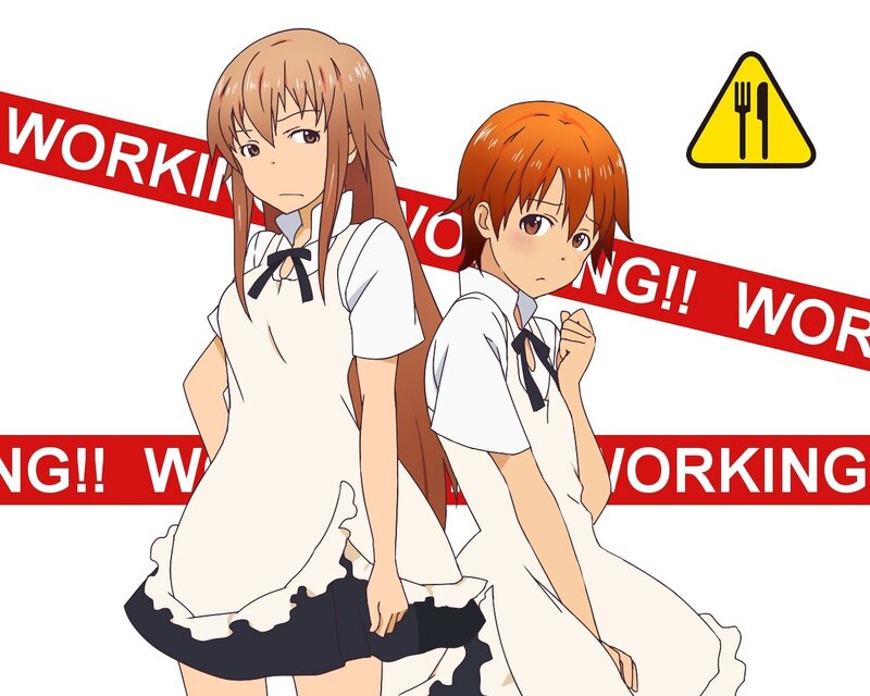 Two girls in maid outfits