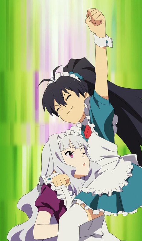 Two girls in maid outfits