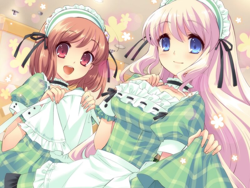 two girls in maid outfits