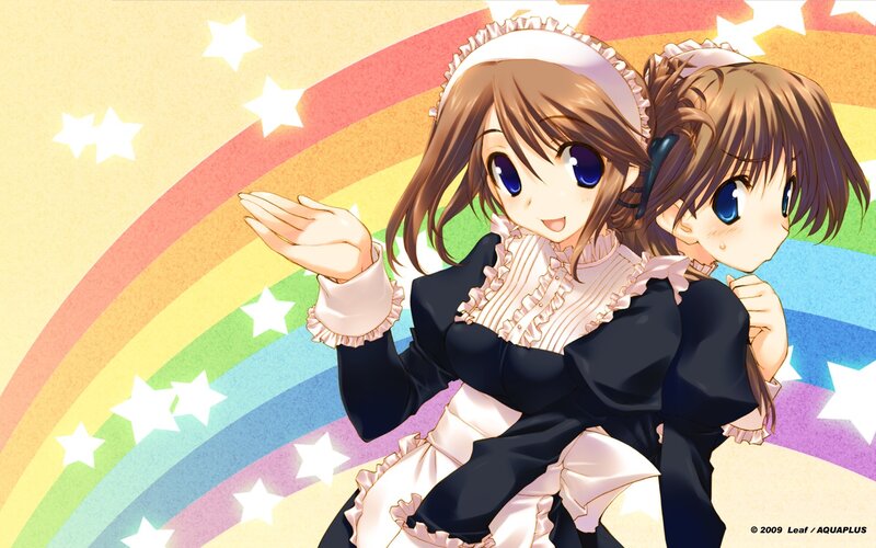 Two girls in maid outfits