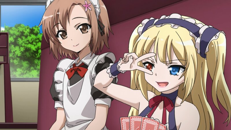 Two girls in maid outfits