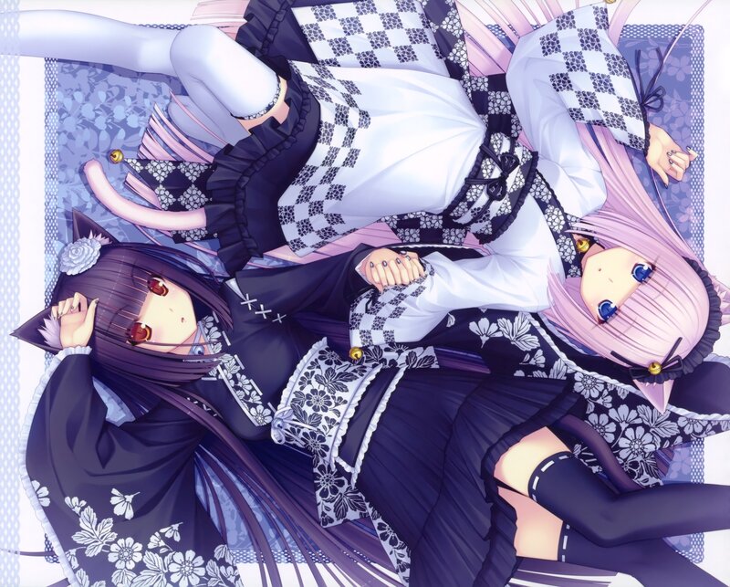 Two girls in maid outfits