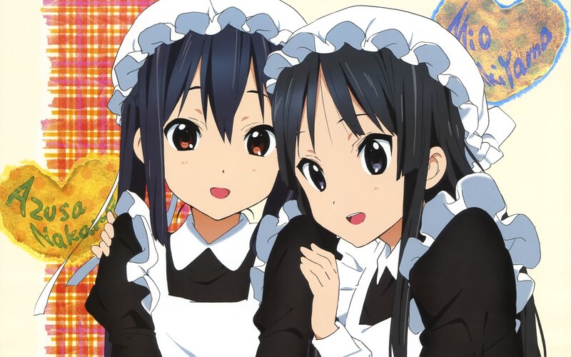 Two girls in maid outfits