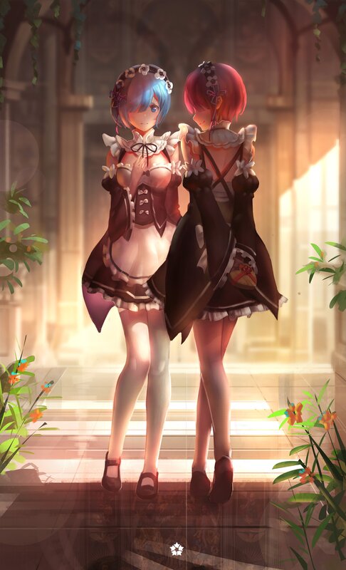 Two Girls in Maid Outfits — Brown