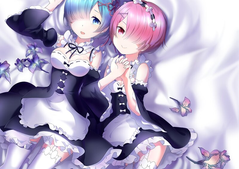 Two Girls in Maid Outfits — Purple, Peaceful