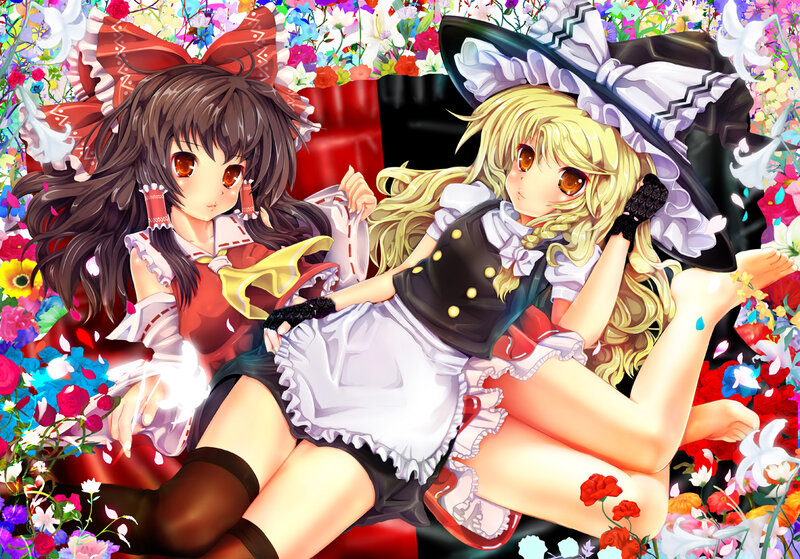 Two Girls in Maid Outfits — Red, Playful, Spring