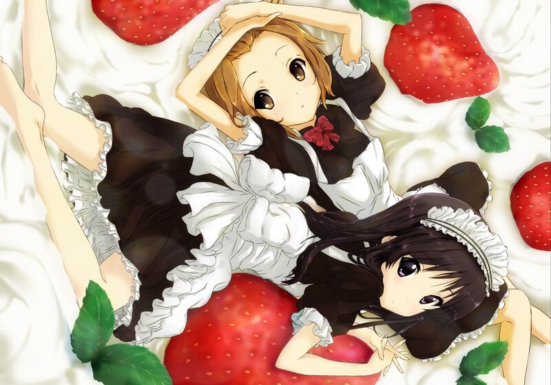 Two Girls in Maid Outfits — White