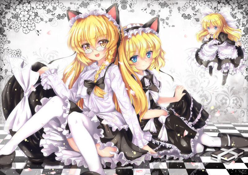 Two Girls in Maid Outfits — Yellow