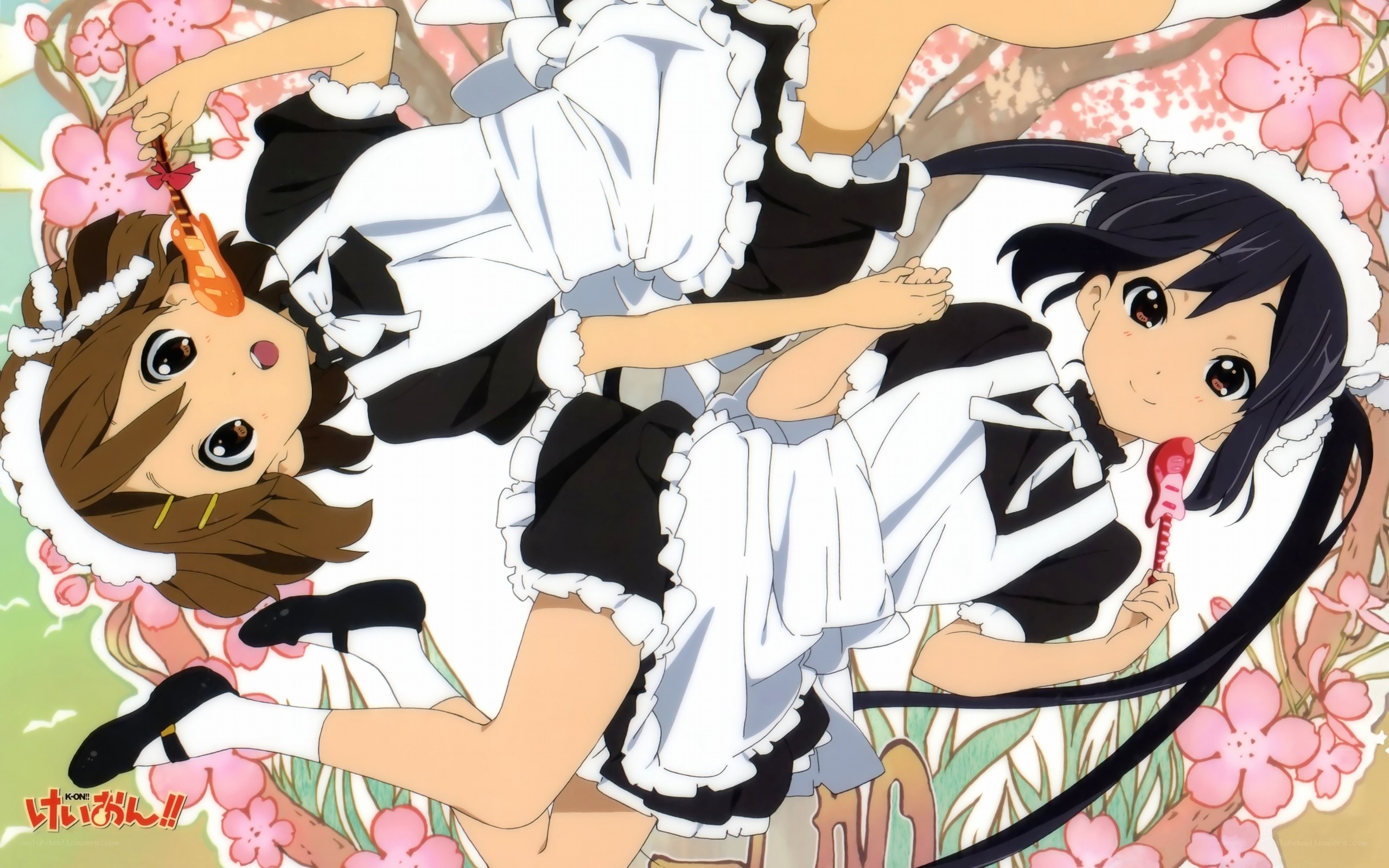 Two girls in maid outfits