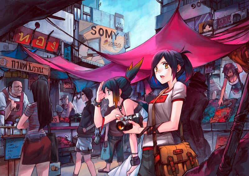 Two Girls in Market
