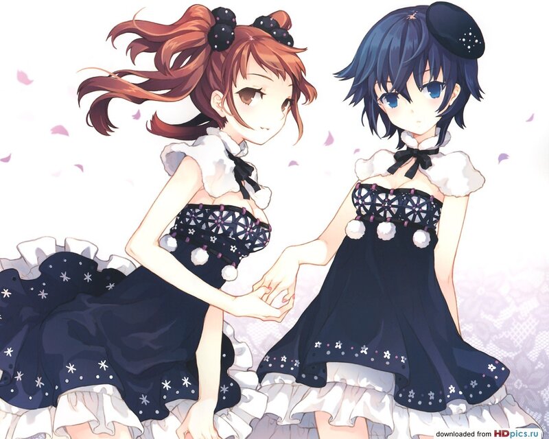 Two girls in matching dresses