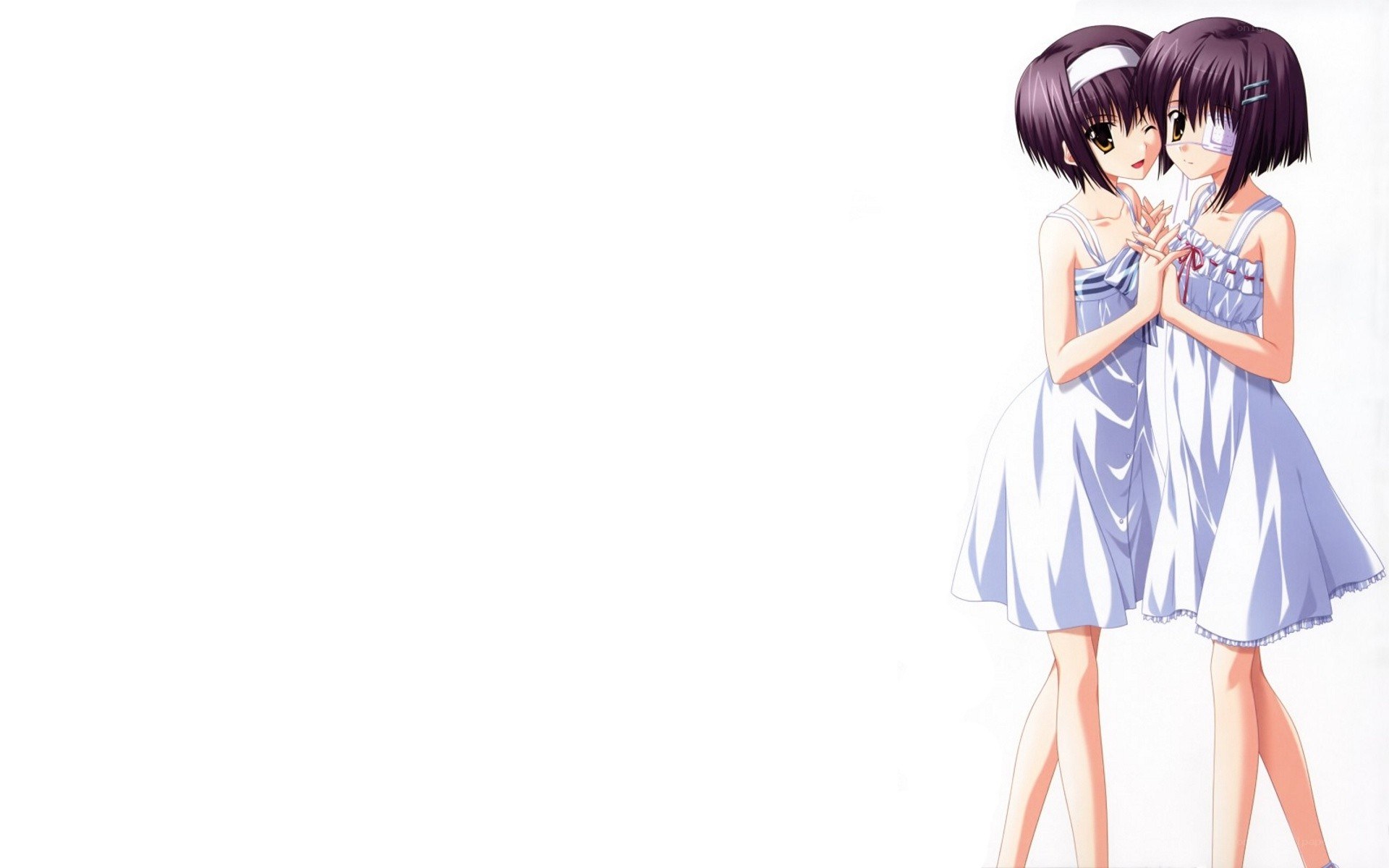two girls in matching dresses