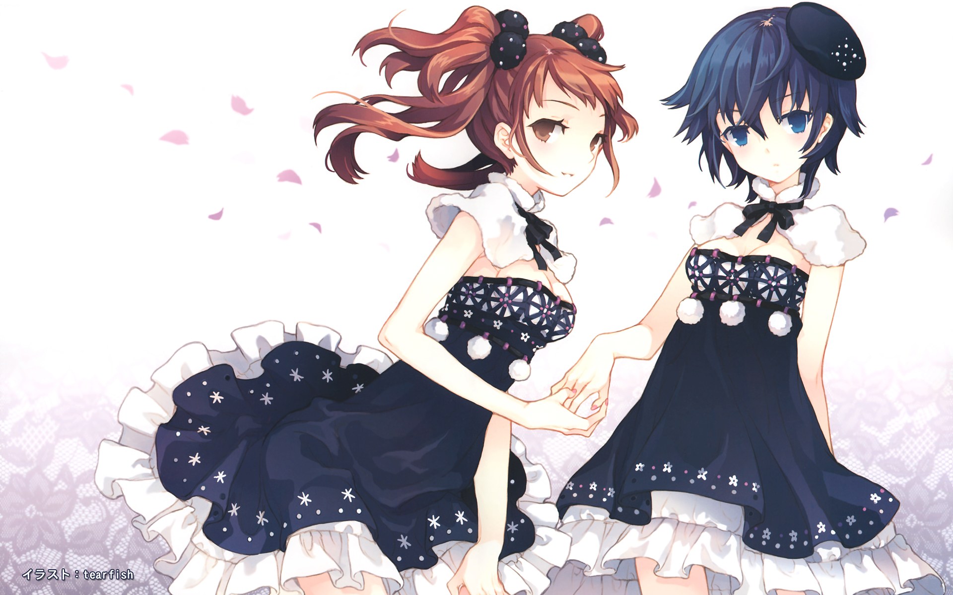 Two girls in matching dresses