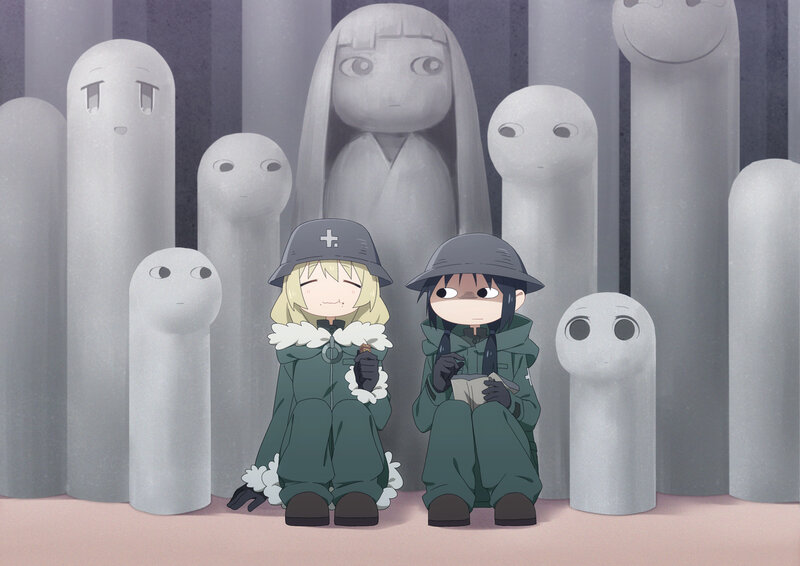 Two Girls in Military Gear — Gray