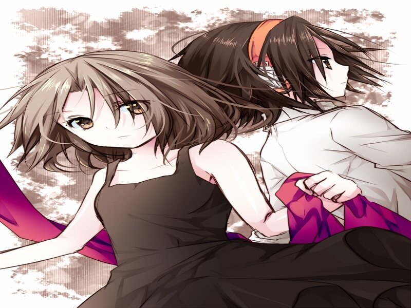 Two Girls in Motion — Brown