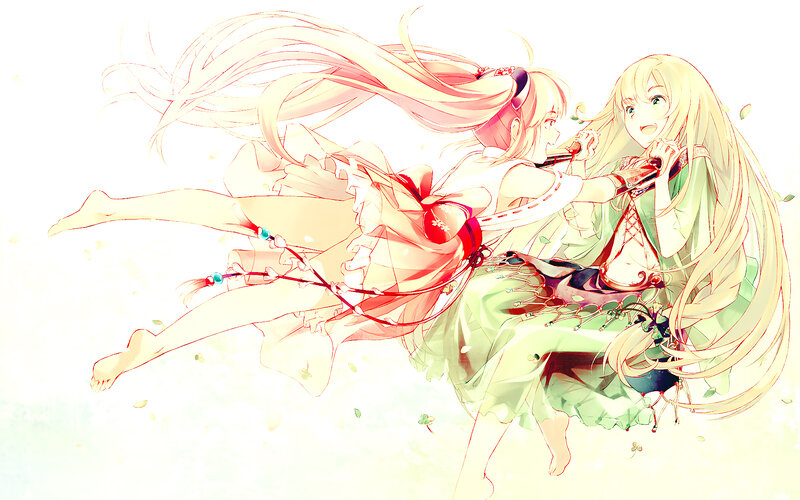 Two Girls in Motion — White