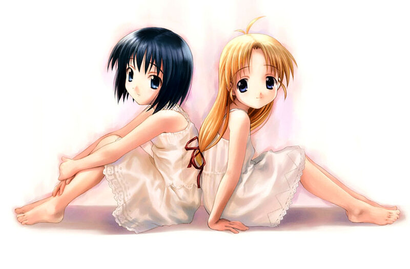 Two Girls in Nightgowns — White