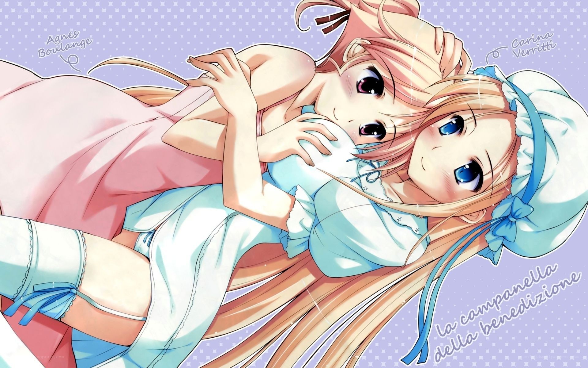 two girls in nightgowns