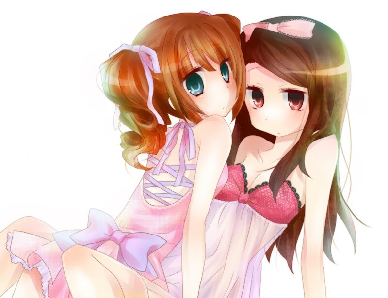 Two girls in pajamas