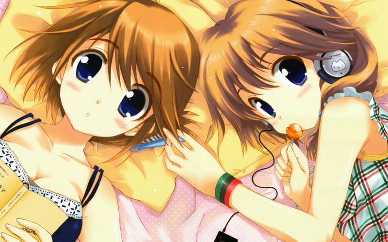 Two girls in pajamas