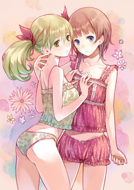Two girls in pajamas