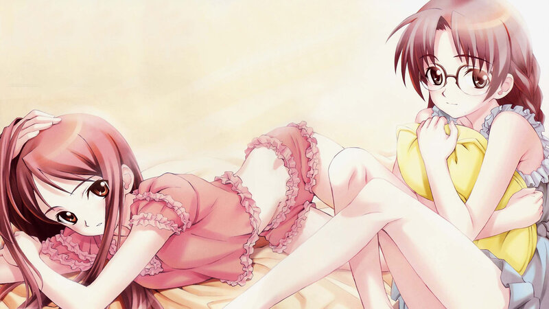 Two girls in pajamas