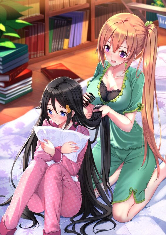 Two Girls in Pajamas — Pink, Calm, Afternoon