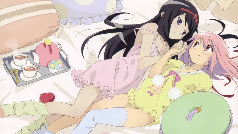 Two Girls in Pajamas — Pink, Calm, Morning