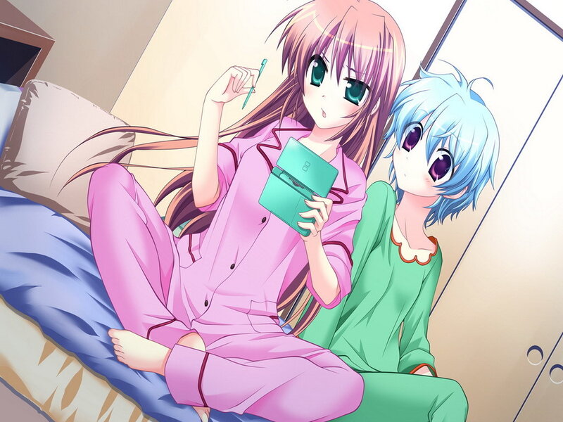 Two Girls in Pajamas — Pink