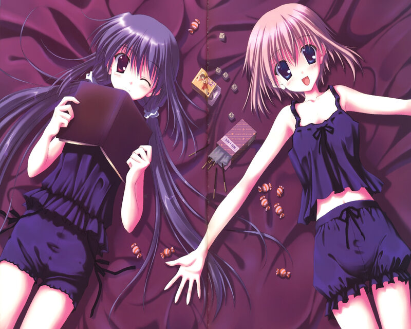 Two Girls in Pajamas — Purple