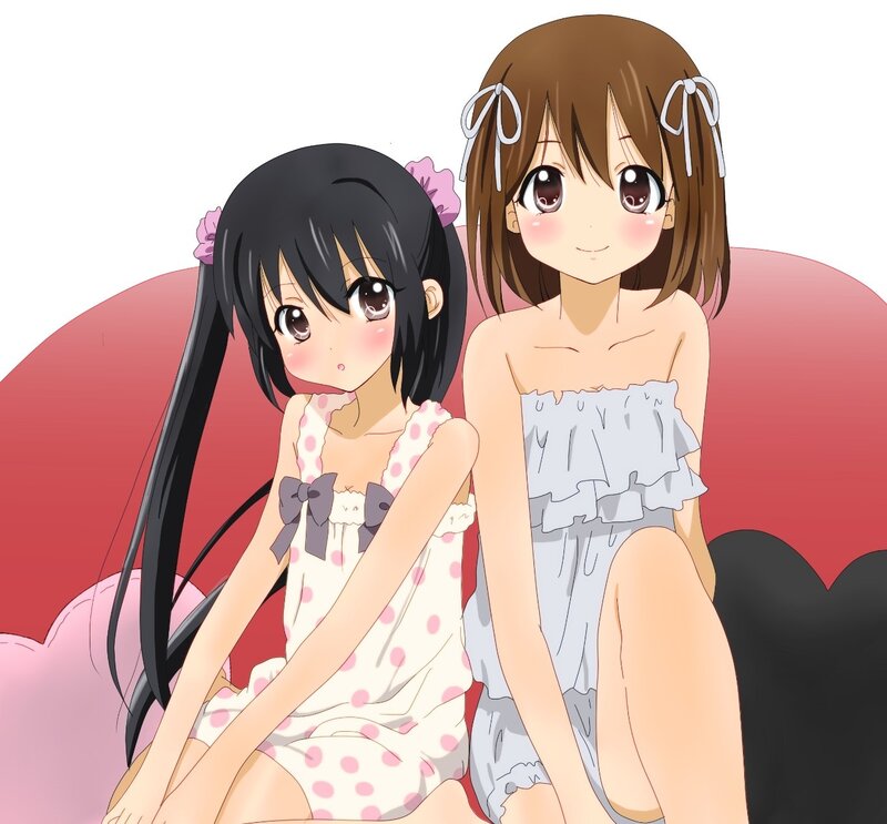 Two Girls in Pajamas — Red, Calm