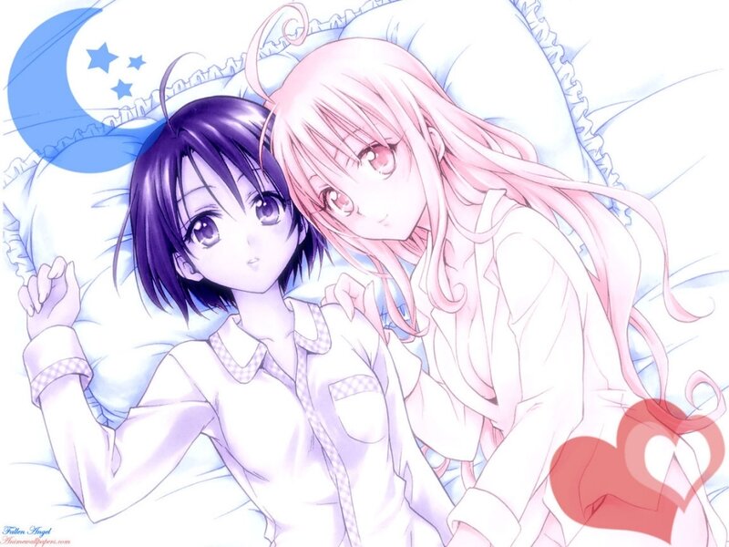 Two Girls in Pajamas — White