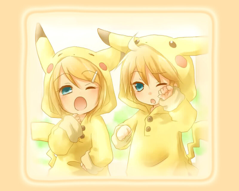 Two Girls in Pikachu Costumes
