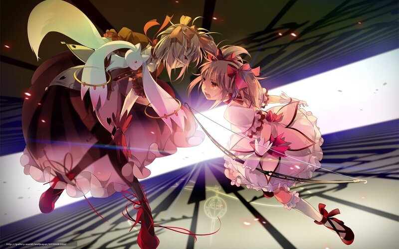 Two Girls in Pink Dresses — Dramatic, Anime